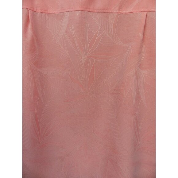 Caribbean Men's Button Down Shirt XLT Extra Large Tall Salmon Pink Embossed - Picture 4 of 7
